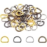 Swpeet 120Pcs 1/2 Inch - 13mm 4Colors Multi-Purpose Metal D Ring Semi-Circular D Ring for Hardware Bags Ring Hand DIY Accessories (Mixed Color, 1/2 inch)