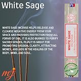 Satya Nag Champa White Sage Incense Sticks x4 with M&J Holder view 2