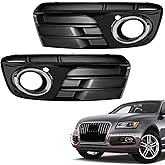 TOPUS Pair Fog Light Covers for Audi Q5 MK1 2013-2017 Front Bumper Lower Grill Grille Bezel Insert Driver and Passenger Side Replace 8R0807682JBJI 8R0807681MBJI AD8222133 AD8222134 AU1038123 AU1039123