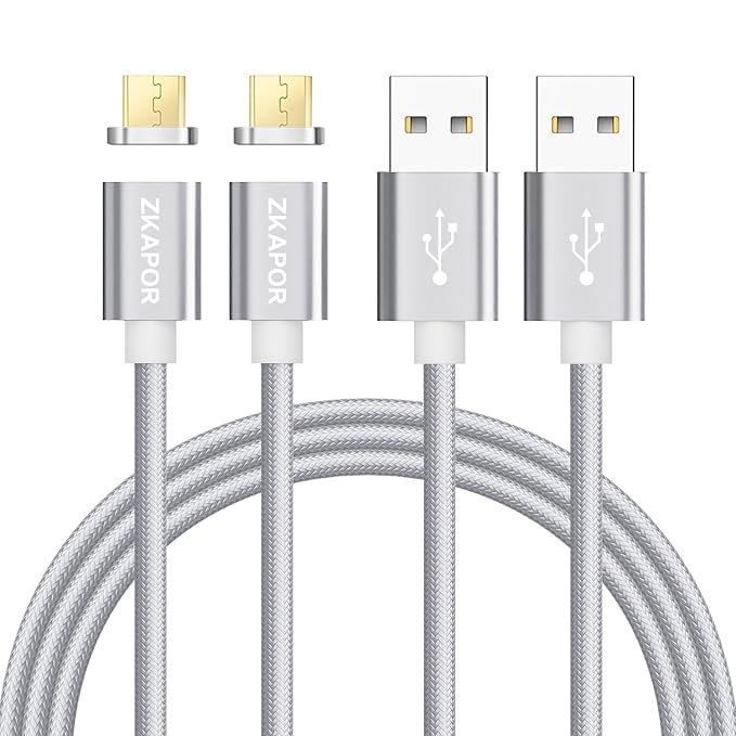 RAVIAD Magnetisches Micro USB Kabel, [2Stück, 1m] Nylon Magnetic Micro USB Sync Datenkabel und Ladekabel Schnellladekabel für
