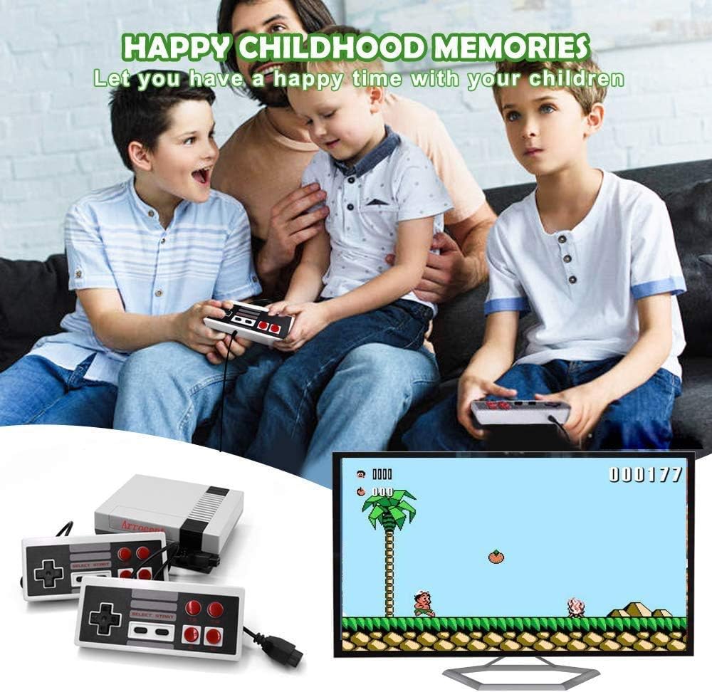 Arrocent Retro Game Console, Classic Mini Video Games Consoles with 620 Games Built in 2 Controllers for NES Style (AV Output): Computers & Accessories