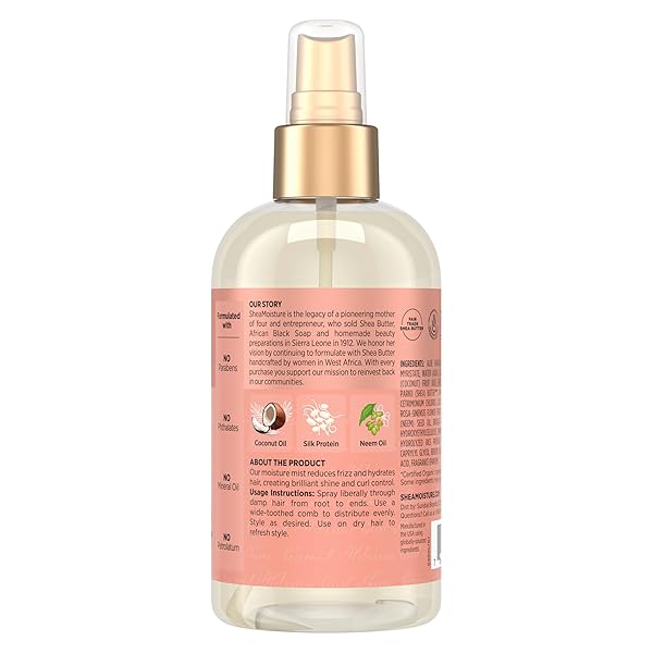 SHEAMOISTURE HOLD AND SHINE MOISTURE MIST COCONUT AND HIBISCUS FOR THICK, CURLY HAIR FOR FRIZZ CONTROL 8 OZ