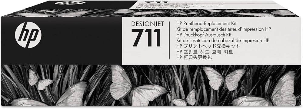 HP 711 C1Q10A Original DesignJet Printhead & 4 Ink Cartridges T120 T520