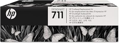 HP 711 C1Q10A Original DesignJet Printhead & 4 Ink Cartridges T120 T520