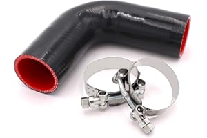 TAUKEALUGS 90 Degree Elbow Coupler Silicone Hose 4-Ply 2-inch(51mm) for Turbo/Intercooler/Intake Piping,Length 120mm Thickness 5mm with T-Bolt Clamp