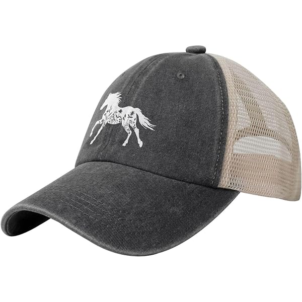 Women\'s Floral and Horse Hat Adjustable Washed Vintage Baseball Cap Navy Wisedeal Women main image 2