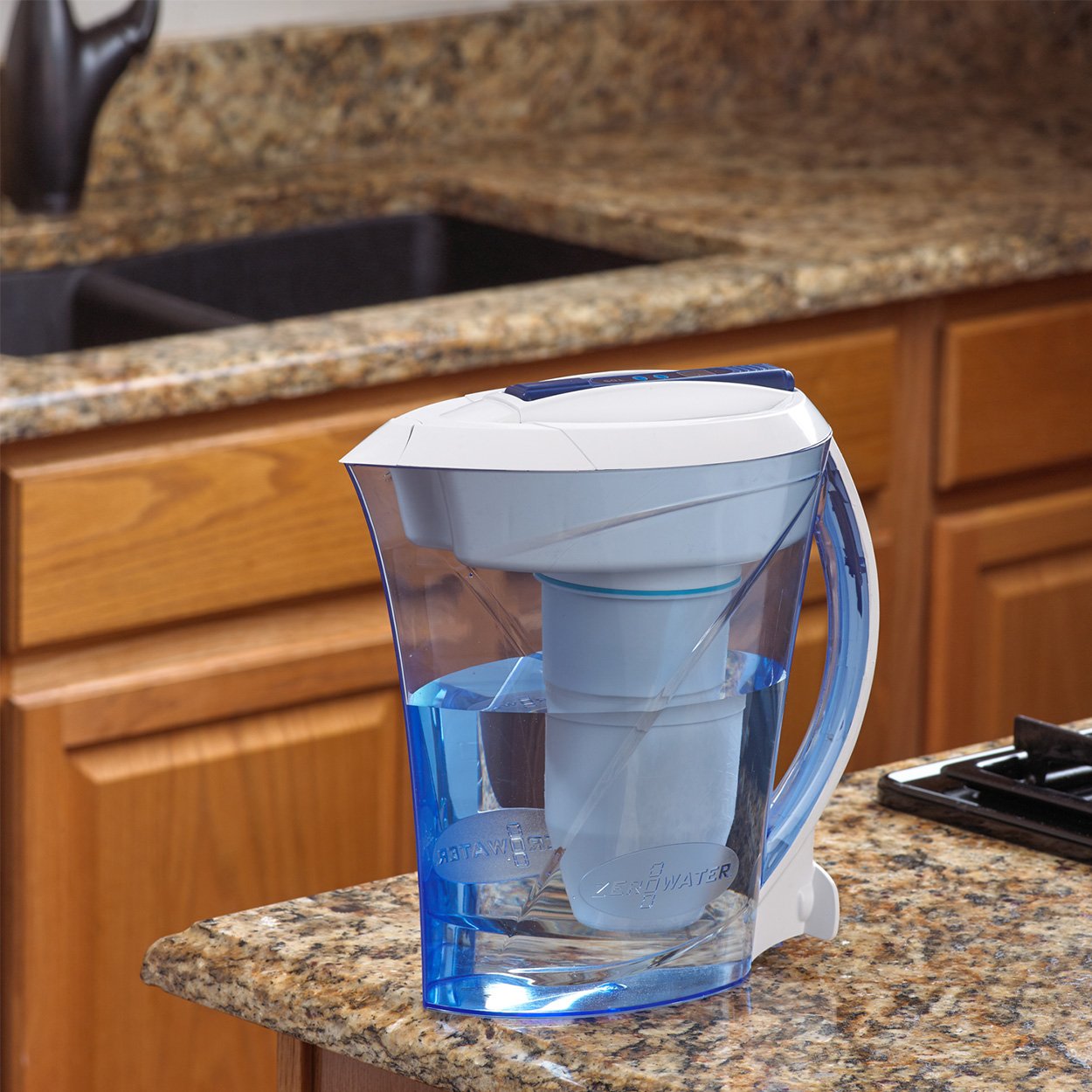 ZeroWater 10 Cup Pitcher with Free Water Quality Meter BPAFree.
