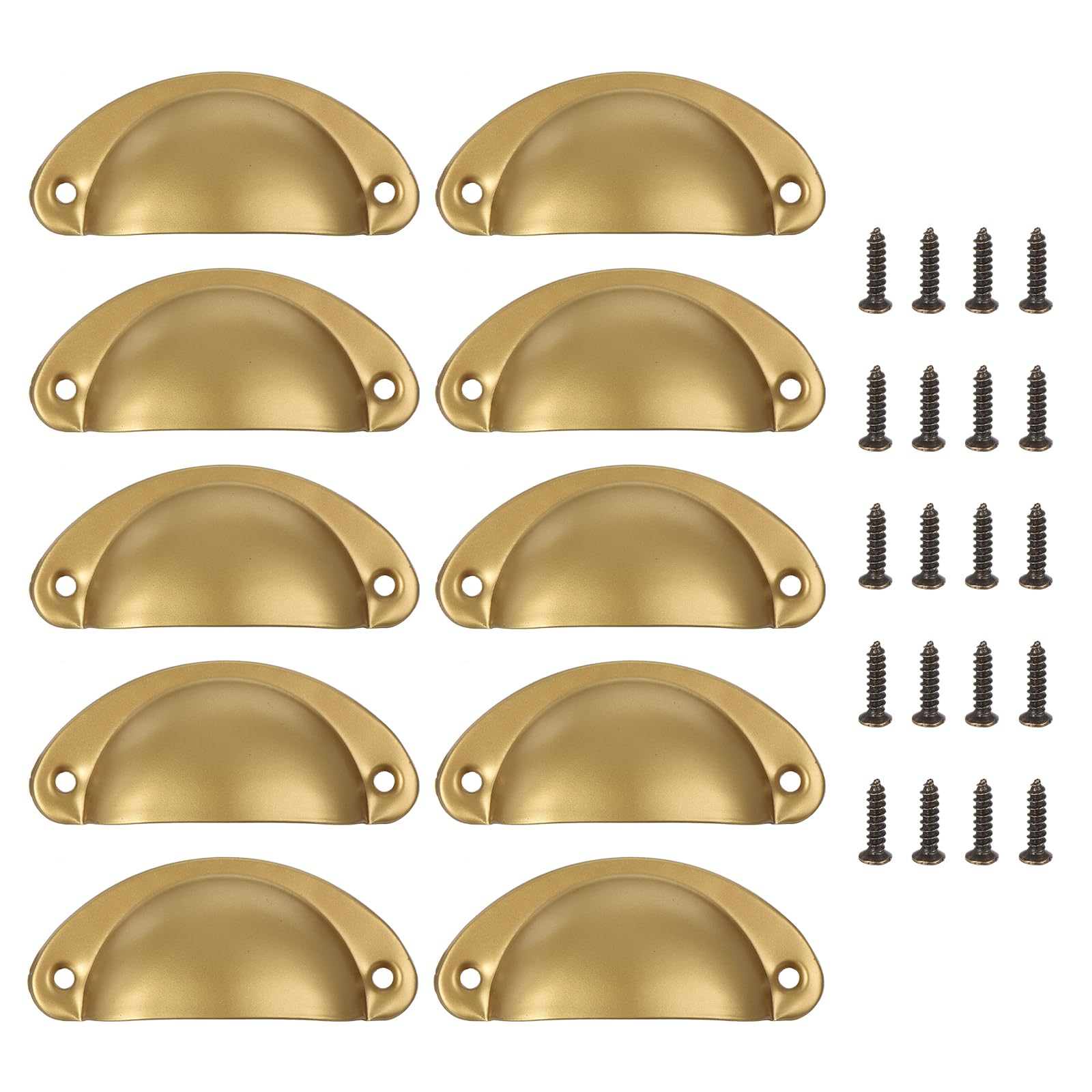 Photo 1 of uxcell 10pcs Vintage Drawer Handle PLASTIC Cup Drawer Pulls Knobs with Screws for Kitchen Cupboards Furniture Wardrobe, Gold Tone