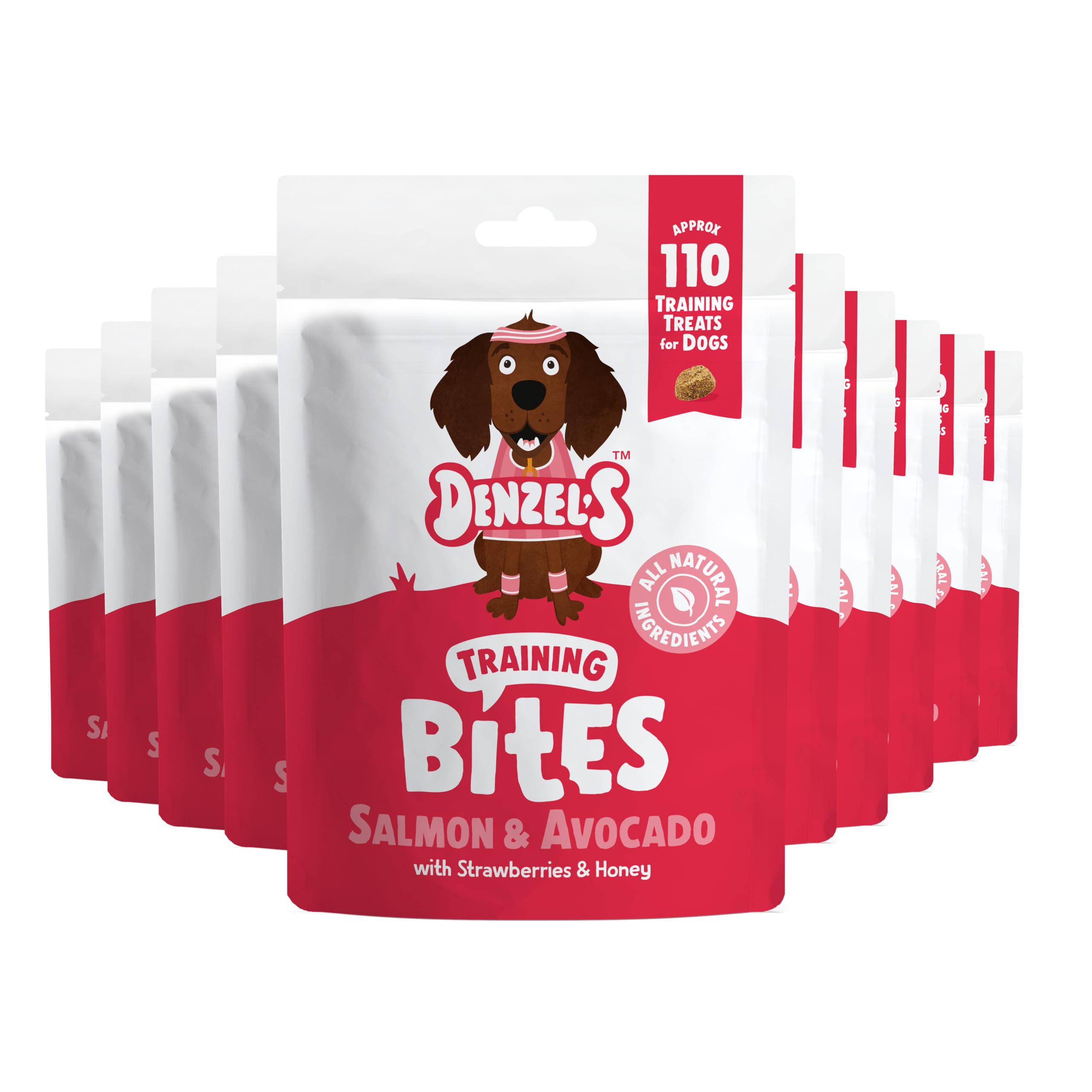 Denzel's All Natural Dog Treats - Training Bites - Salmon & Avacado (10 x 100g)