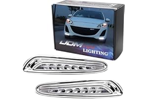 iJDMTOY Direct Fit LED Daytime Running Light Kit Compatible with 2010-2013 Mazda 3, Lower Bumper Grille Inserts with Built-In LED