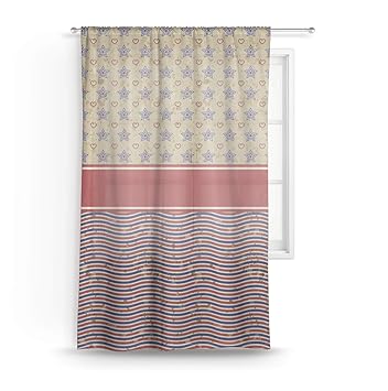Amazon Com Youcustomizeit Vintage Stars Stripes Sheer Curtain