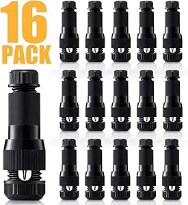 SUNVIE Low Voltage Fastlock Landscape Lighting Wire Connector Outdoor 12-14 Gauge Cable Connectors for Landscape Path Lights Work with Malibu Paradise Moonrays and More (16 Pack)