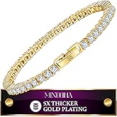 MINDDHA 14K Gold/White Gold Plated Cubic Zirconia Tennis Bracelet | Silver, Gold Bracelets for Women | Elegant CZ Tennis Bracelet for Women, Thin, Dainty, & Classic, Size 6-8 Inch