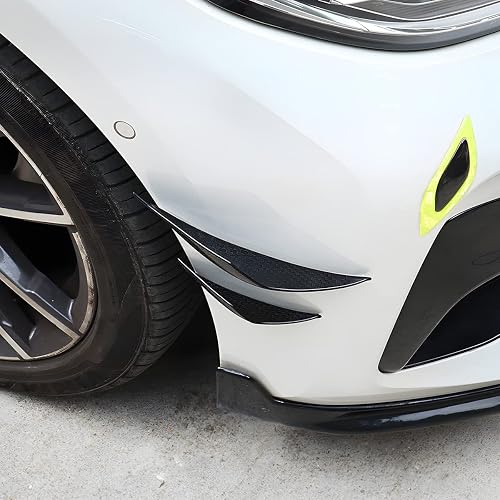 Universal Front Bumper Spoiler Lip, Carbon Fiber Fins, 4pcs Set
