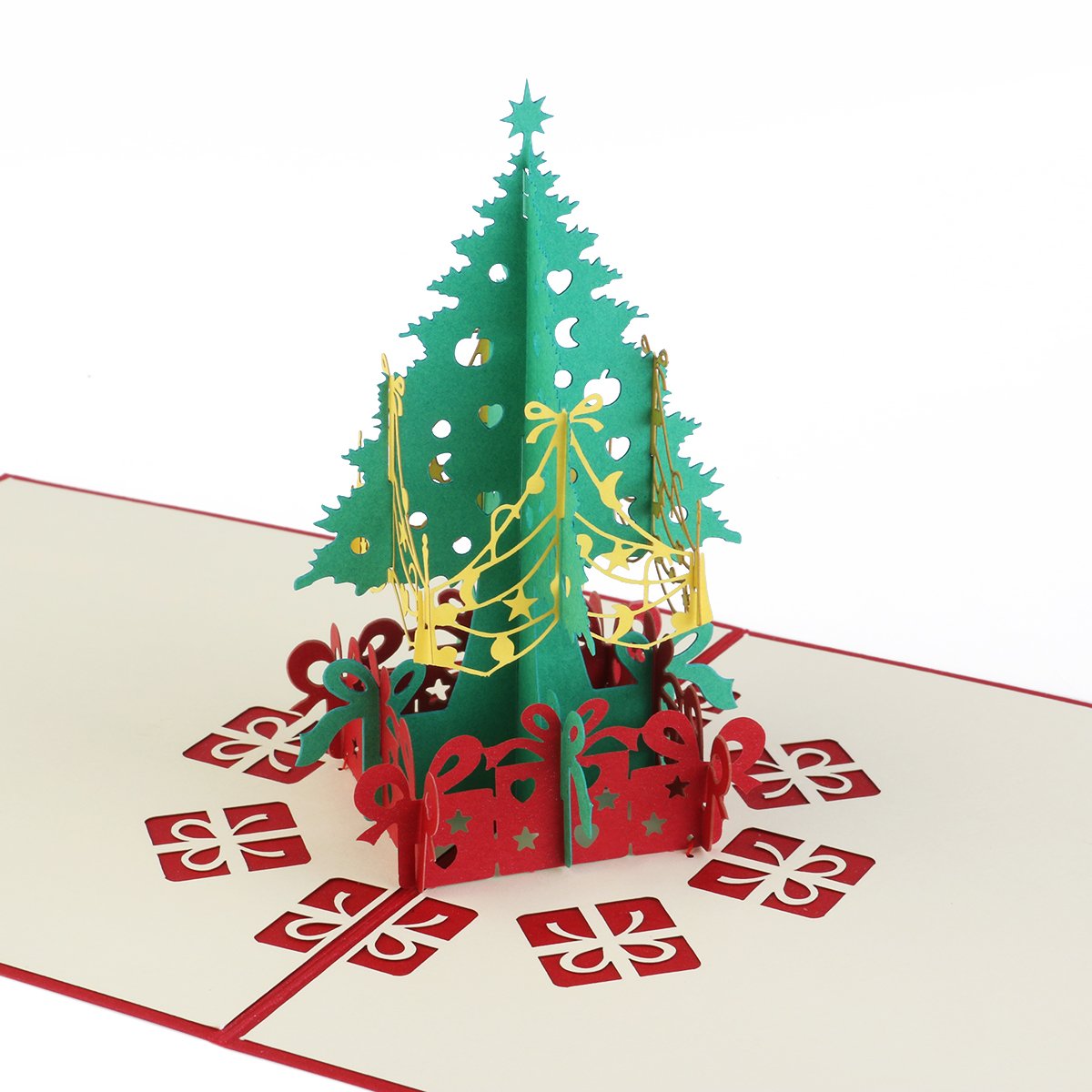 Biglietto Di Natale Pop Up 3D Con Albero E Regali – Cartolina Augurale Originale A Sorpresa