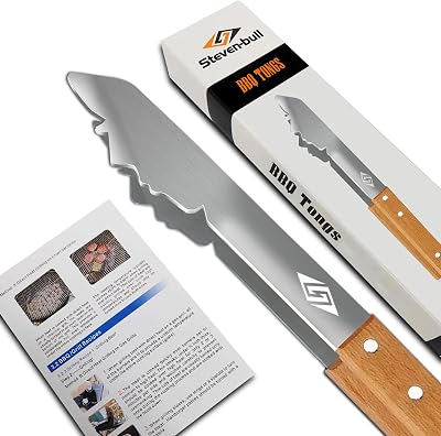 STEVEN-BULL S Charcoal BBQ Tongs 17 Inch Long Stainless Steel Grilling Tool