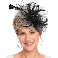 2574 8 Pcs Derby Party Fascinators Hats For Women With Headband And Clip Cizoe Fascinators Hat for Women Tea Party Hat Kentucky Derby  main image 2