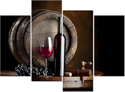 Amazon Com Pyradecor Vintage Canvas Prints Wall Art Red Wine And