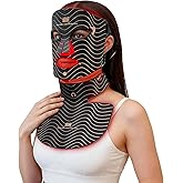INIA Red Light Therapy Mask for Face, Neck &amp; Chest, 850nm NIR, 4 Modes | 4-Week Visible Results, High Coverage, Red Blue Yellow Lights, 105mW/cm&sup2;, 228 LEDs, 2600mAh Rechargeable, Adjustable Timer