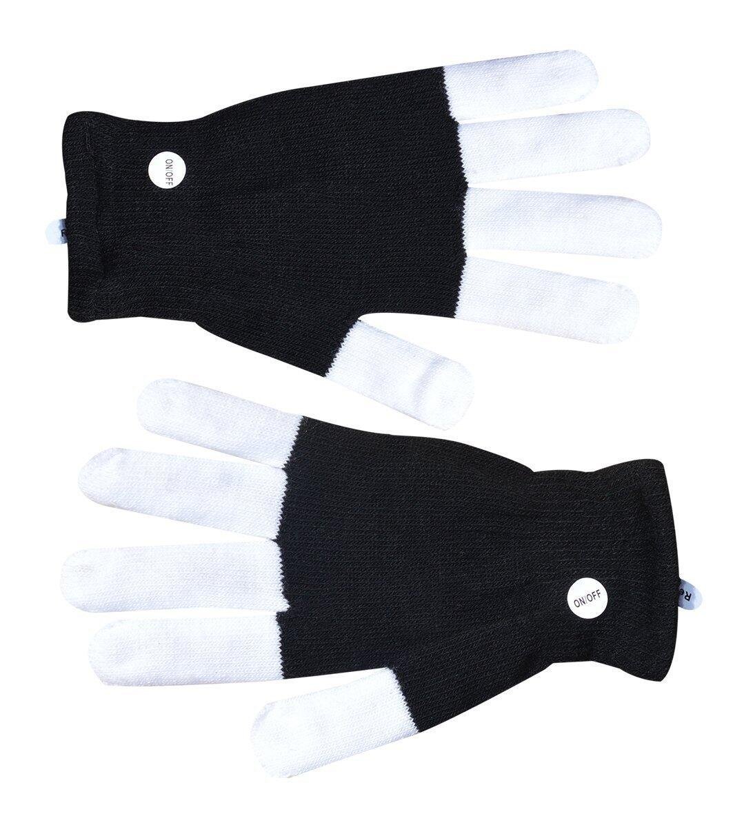 Guanti LED, Luci Dito con 3 Luci Colorate e 6 modalità di Brillanti, Regalo per Bambini, Guanti per Feste, Club, Concerti e Festival, Halloween, Natale, Christmas, Alimentato a Batteria (Bianco)