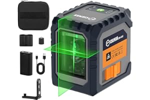 CIGMAN Laser Level Self Leveling, CM-G02 Cross Line Laser Level, 100Ft Green Laser Level for Picture Hanging, Interior Decora