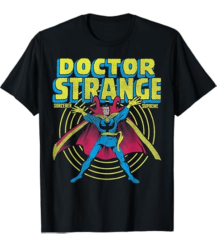 Amazon.com: Marvel Doctor Strange Retro Colorful Spell Portrait T