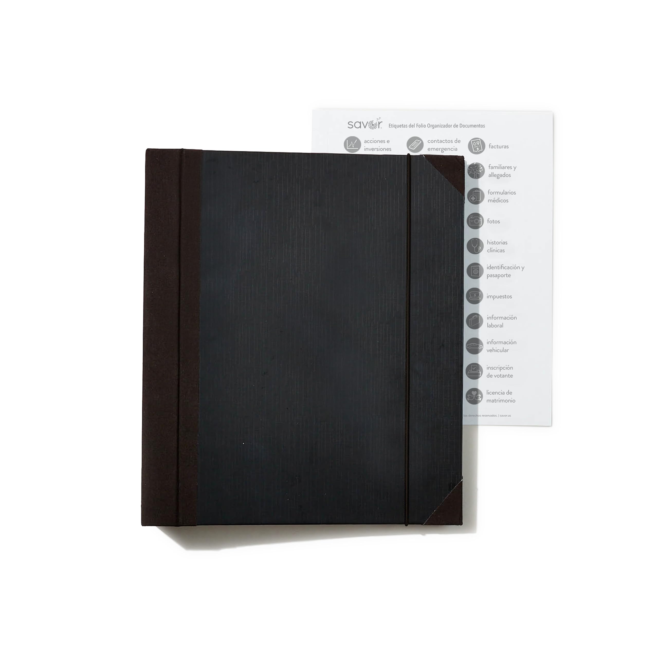 Savor | Edición Actualizada 2025 El Folio® Organizador de Documentos en Español| 17 millones de me Gusta en TikTok | Carpeta de Emergencia para Acta de Nacimiento, Tarjeta de Seguro Social, Pasaporte Image