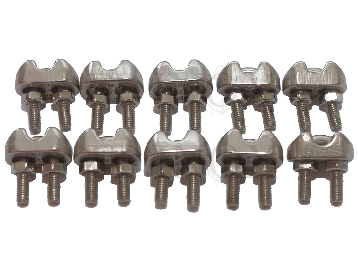 Cable Clamp 8 mm Stainless Steel 316 (A4 Stainless Steel Pack of 10