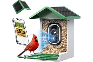 ​isYoung Bird Feeder Camera, 2.5K QHD, AI Identify 16000+ Birds,Dual Solar Panel, AI Auto-Capture & Motion Detection, IP65 We