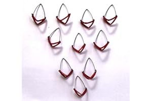 10 Thin Wire Red Plastic Wrapped Metal Sitar Mizrab Handmade Plectrum Mizraf