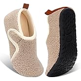 Ibeauti Women Mens House Slippers Lightweight Comfy Barefoot Slipper Socks Rubber Sole House Shoes for Indoor/Outdoor Bedroom Travel