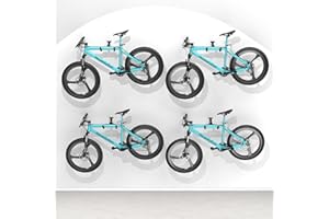Housolution Bike Wall Mount - [4 Pack] EVA Foam Padded up to 48.5 lbs, Carbon Steel, Heavy-Duty Adjustable Garage Rack for Ro
