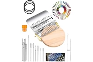 SUPER CLAY SLIME Knit Patch Loom Kit - Knit Patch Make 2.0 Kit, Loom Knitting Kit for Beginners, Knits Patchs Mending Kits Mini Looms, Worn Spots, Holes, and Stubborn Stains Into Beautiful (#A-36 threads)