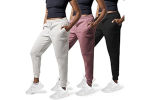 Common Stitch 3 Pack Sweatpants Women, Cozy Womens Sweatpants, Fleece Womens Yoga Joggers (Available in Plus)