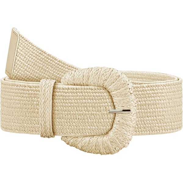 Amazon.com: WOWOGO Straw Woven Rattan Wide Stretch Straw Belt Boho