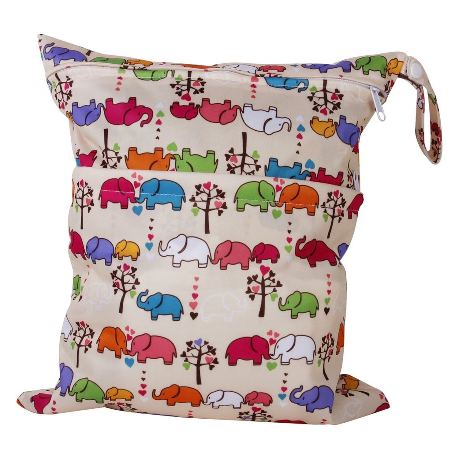 Bolsa De Panal De Bebe De Tela Impermeable Reutilizable Y Lavable Con Doble Cremalleras Patron De Elefante Beis Toogoo R Bolsa De Panal De Bebe Mochilas Para Panales Bolsos Cambiadores Bebe