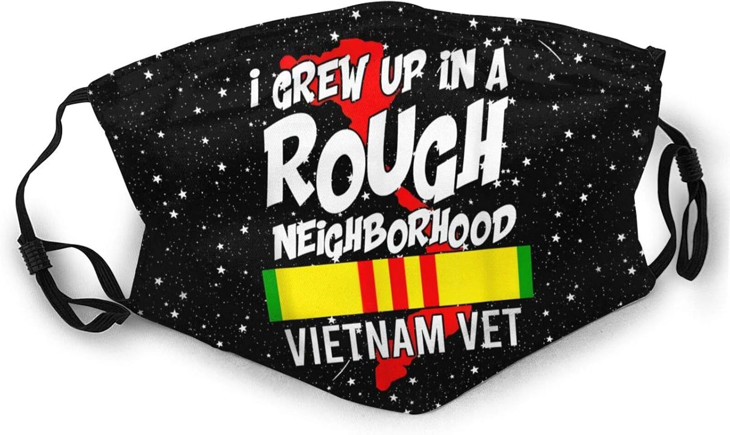 Vietnam Veteran I Grew Up in A Rough Face Masks Washable Dust Face