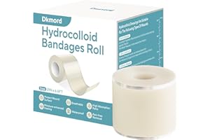 DKMORD Hydrocolloid Bandages for Wound Care Dressing, 6.6ft Hydrocolloid Roll DIY Size & Shape Hydrocolloid Patch Tape with Self-Adhesive for Burn, Blister, Acne Care (2in x 6.6ft)
