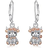 Vito 925 Sterling Silver Teardrop Earrings for Women, Moonstone Turquoise Drop Dangle Earrings Cat Snake Turtle Tree of Life Leverback Earrings Boho Jewelry Gift for Mom Wife