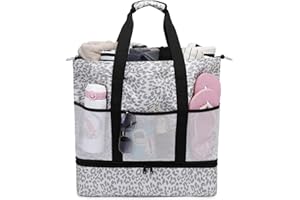 JIANYA Beach Bag Women Waterproof Sandproof Beach Tote Bags with Cooler Top Zipper Large Totes for Pool Travel Daily