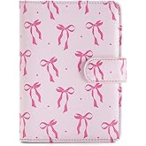 Passport Holder for Travel Essentials, RFID Blocking Passport Wallet Cover with Magnetic Closure, Passport Book Holders for Women and Men (Pink Bow)