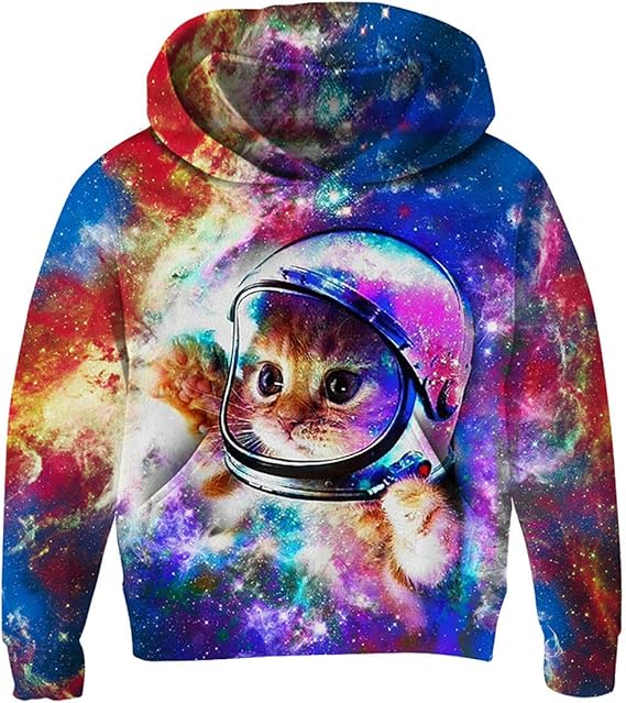 LUCKYWE 3D Print Kids Pullover Hoodies Casual Hooded Sweatshirts Tops