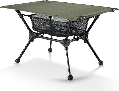 OneTigris Dipper Camping Table Lightweight Folding Table with Mesh Storage 66lb