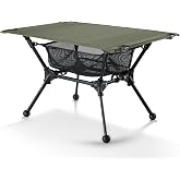 ONETIGRIS Dipper Camping Table, Lightweight Portable Table with Storage Net | Sturdy, Compact Folding Camping Table with High/Low Options, Ideal for Camping, Hiking, Travel, Beach, Picnic