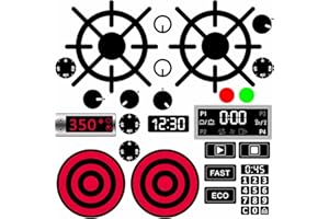 MOSITU Play Kitchen Decals Stove Cooker Microwave Oven Stickers Vinyl Toy Stove Sticker DIY Replacement Kitchen Stickers Toy Stoves Gas Burner Sticker Waterproof Kids Toddler Playroom Decals