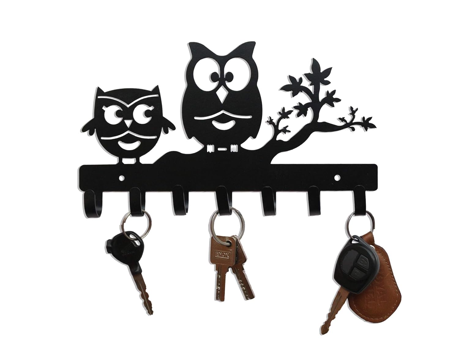 TW TICKER Designer Metal Wall Key Holder 7 round hooks size 27 x 16 x 3