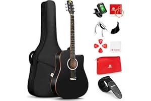 Vangoa 41" Acoustic Guitar Bundle for Adults Beginners Teens Dreadnought Full Size Cutaway Guitarra Acústica Kit with Gig Bag
