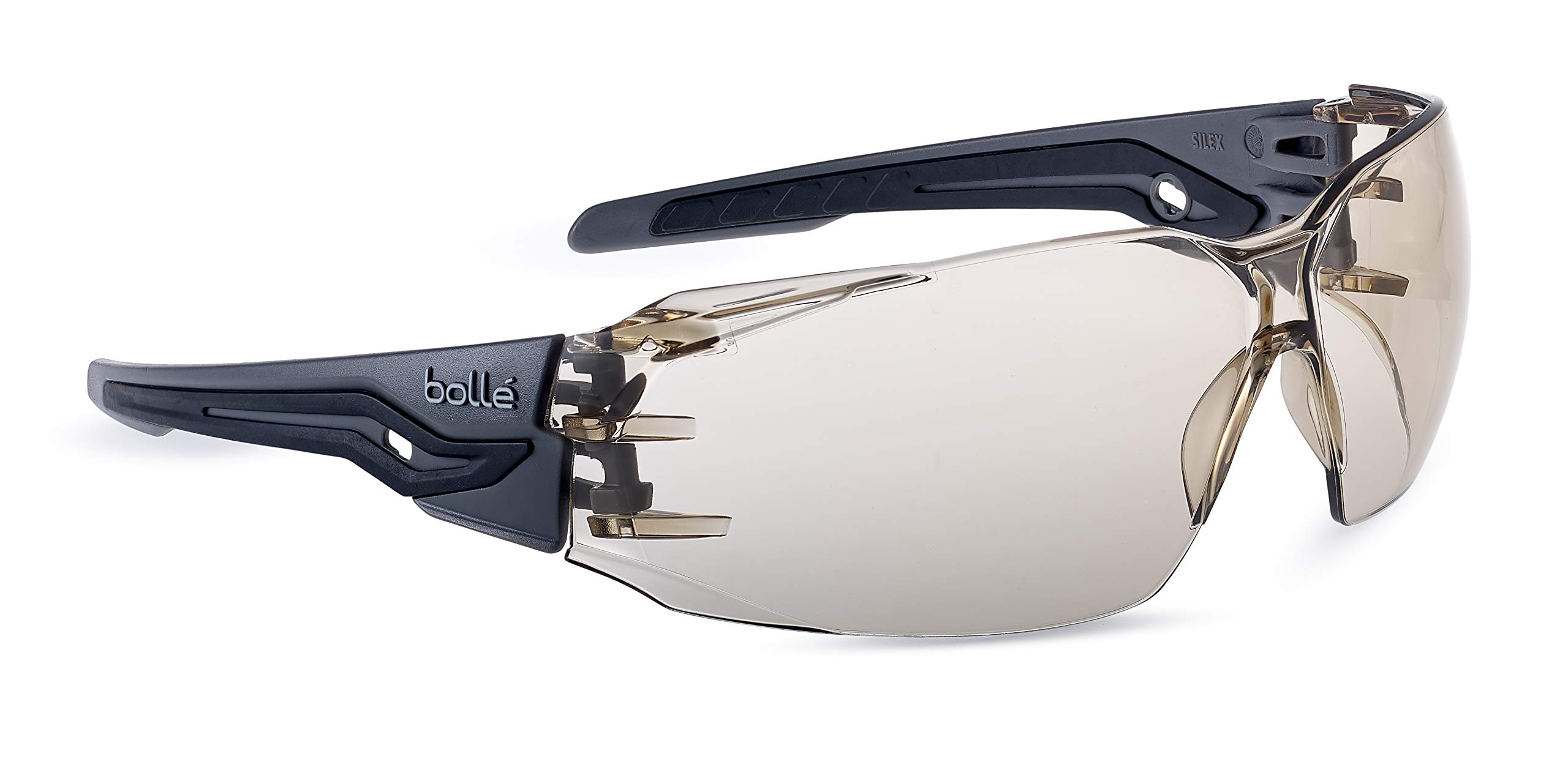 Bolle SILEXPCSP with PLATINUM Brown Lenses Protecting against UVA, UVB, Solar Radiation, Fog, Scratch and Blue Light. Equipped with FLEX 160° Temples to Reduce Pressure Points