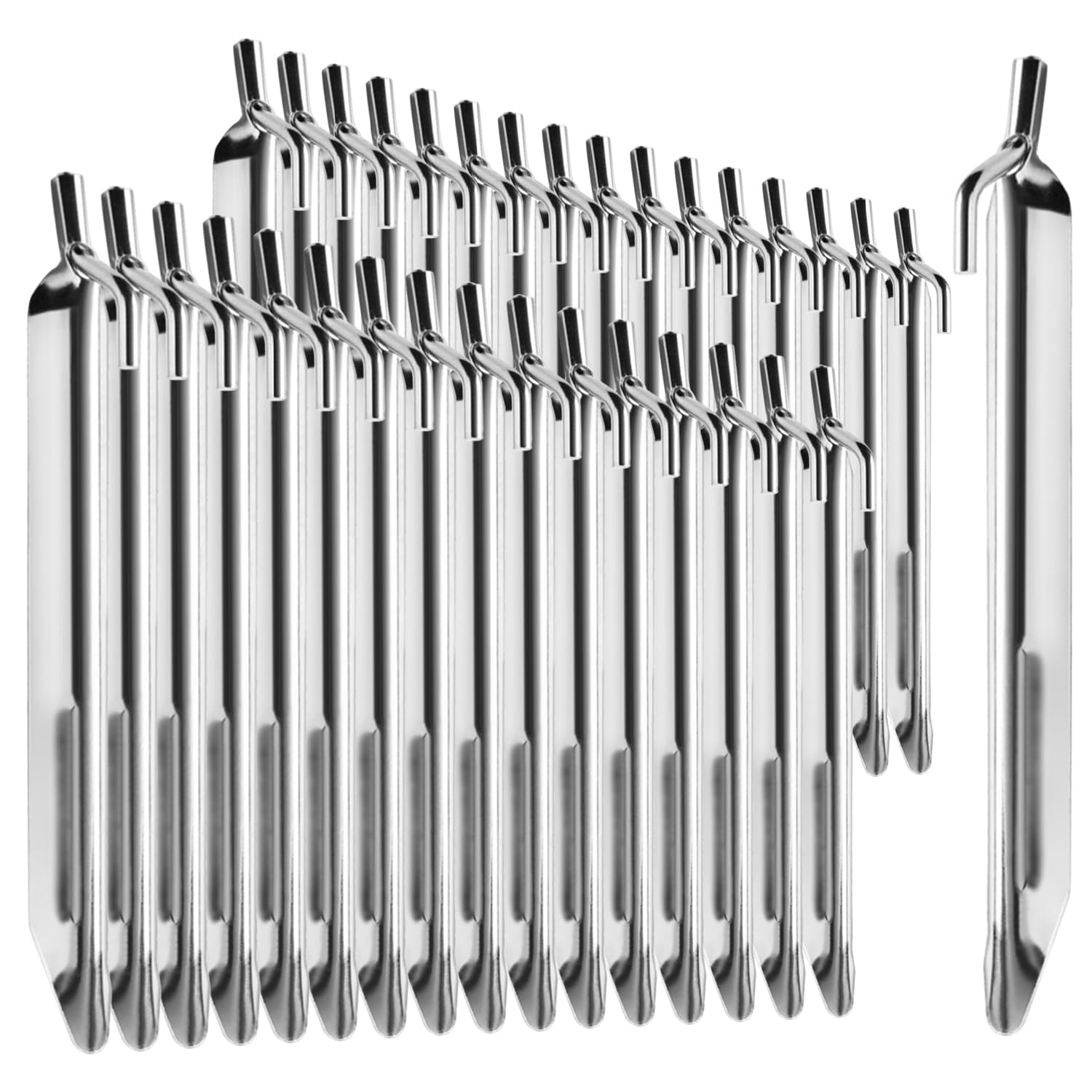 COM-FOUR® 32x tent pegs made of steel - robust V-shaped pegs for camping and outdoors - ideal for normal ground