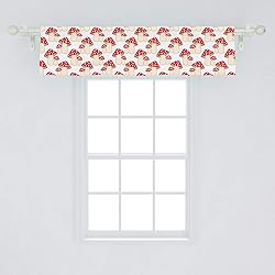Ambesonne Mushroom Window Valance, Cartoon Style